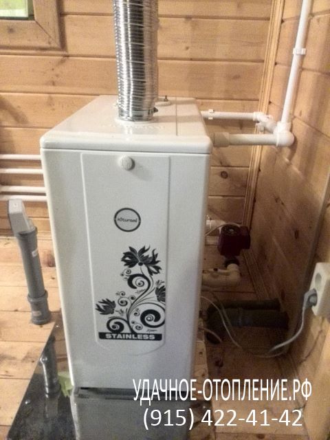 Монтаж автономного отопления на дизельном котле Kiturami с разводкой радиаторов по дому